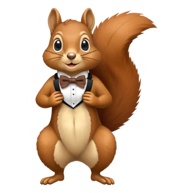 Squirrel standing up on legs with bowtie ￼ sticker