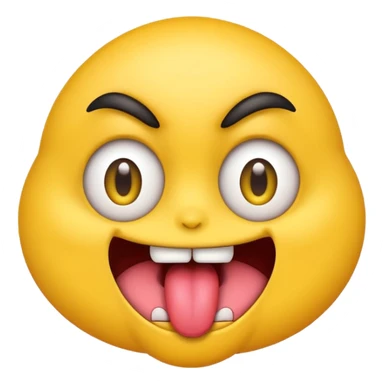 An emoji with crazy eyes and it’s tongue sticking out sticker