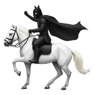 black mask warrior in black suit riding on a white horse sticker