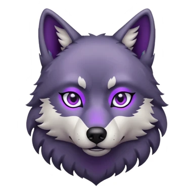 Loup noir et violet sticker