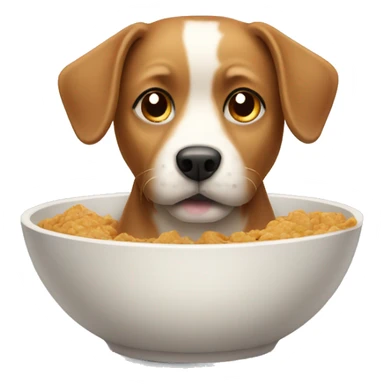 Cut dog wearing a bowl  sticker