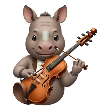 Rhino playing playing violin sticker