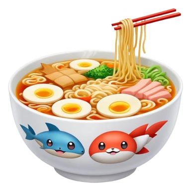 Pokemon and ramen sticker