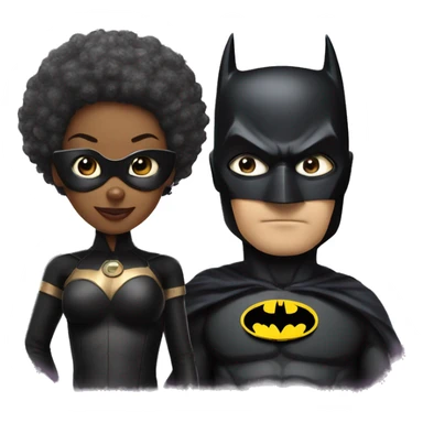 Batman and afro catwoman sticker