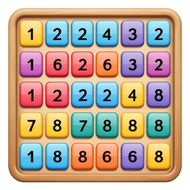 A square toy that can hold 4 internal squares across and 4 internal squares down, resulting in 16 spaces, with only 15 spaces filled with a square. Each internal square holds a number so that when moved around and lined up appropriately it lists the numbers 1 through 15 in order.  sticker