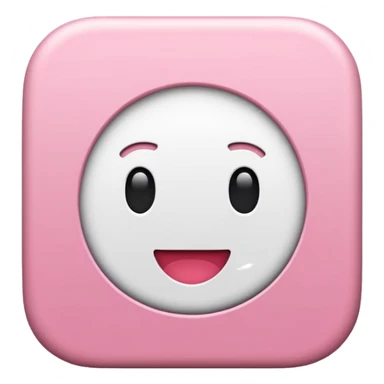 Símbolo do YouTube em tons rosa claro e branco com contorno branco, efeito adesivo, estilo emoji de iPhone. sticker