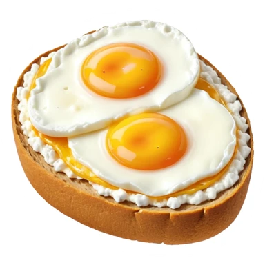 Sour bread with cottage cheese and egg on top sticker