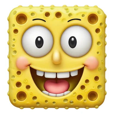 spongebob smiling with teeth sticker
