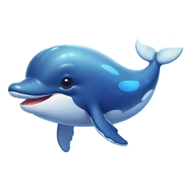 Cinematic Cute Humpback Whale Portrait Emoji, Head tilted playfully and inquisitively, featuring a softly rounded body with bright, sparkling eyes and an adorably expressive mouth, Simplified yet irresistibly adorable features, highly detailed, glowing with a warm, ocean-blue glow, high shine, affectionate and gentle, stylized with a touch of whimsical aquatic charm, soft glowing outline, capturing the essence of a friendly and endearing whale that seems as if it could sing its way into your heart! sticker