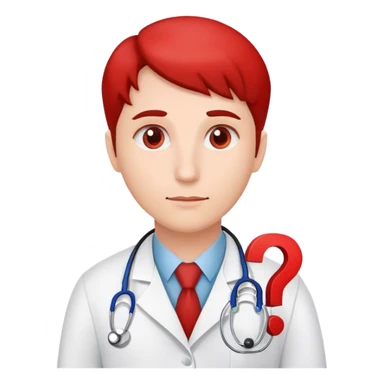 Doctor with single red question mark sticker