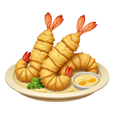 tempura shrimp only, extra crispy, golden batter, vivid textures, bright lighting sticker