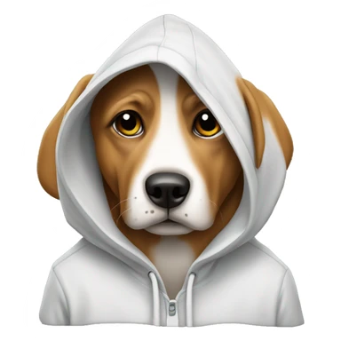Dog wearing a hoody sticker