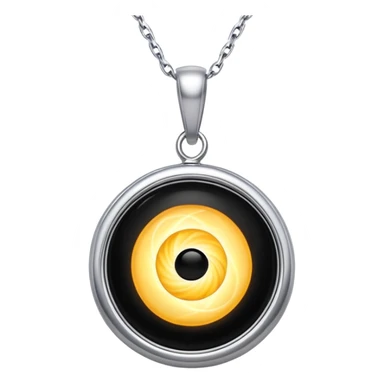 polished onyx pendant radiating a soft glow, silver chain dynamically twisting to represent resilience sticker