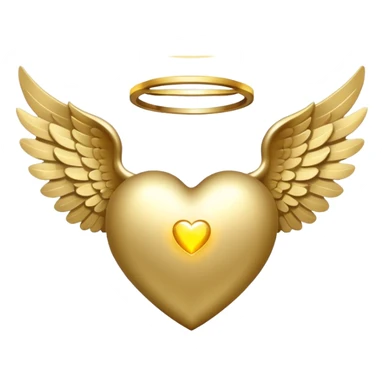 Divine Heart with angel wings and halo sticker