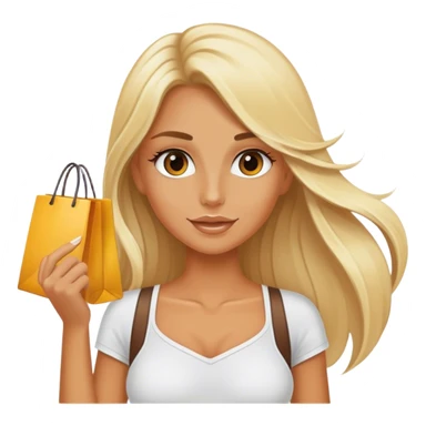 Blonde girl shopping with fake tan long hair  sticker
