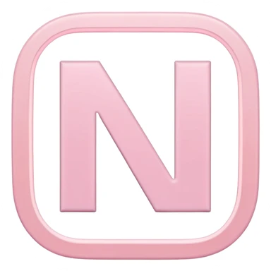 Netflix aesthetic "N" logo in pastel pink with white glowing outline sticker