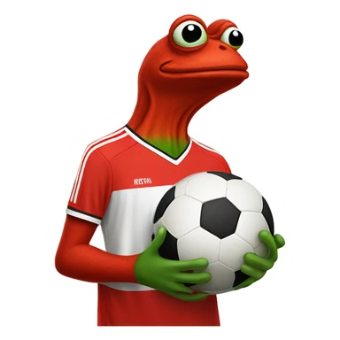 red pepe frog in soccer jersey sticker
