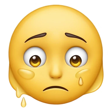 sad emoji shedding a tear sticker