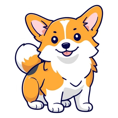 Japanese corgi￼ sticker