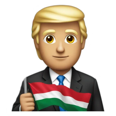 Trump holding Palestinian flag sticker