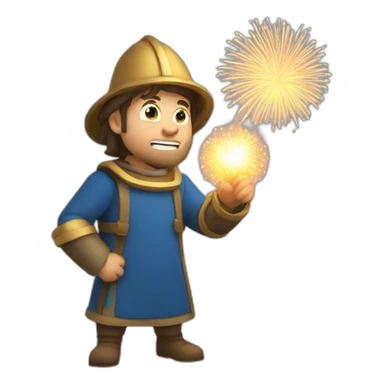medieval Pyrotechnician seeing some fireworks go off sticker