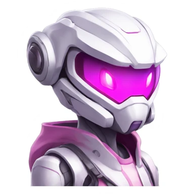 White Anthro-Sona-Lizard-Alien-Genesect-Mewtwo-Fakémon, with pink eyes, with a futuristic visor-helmet, wearing a techwear-suit, Full Body sticker