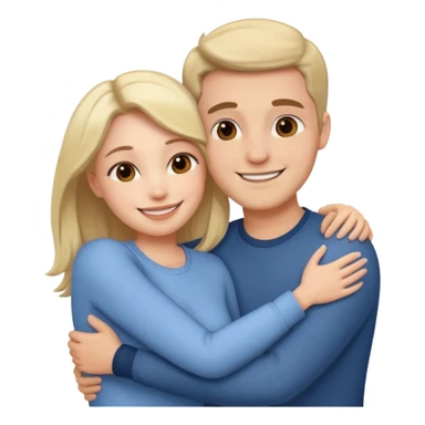 A hugging couple of a woman and a man sticker