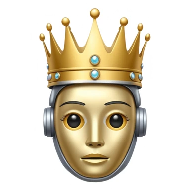 robot wearing a crown sticker