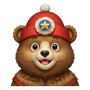 bear wearing a russian hat sticker