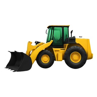 Create a Wheelloader with  green maple leaf in the background sticker