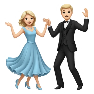 White Man and white woman dancing white sticker