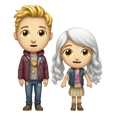 White boy with crazy clothes loving a girl extremely hard  sticker