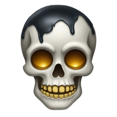 classic skull emoji with a tear drop sticker