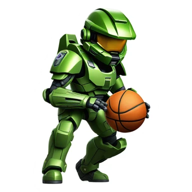 Master chief playing basketball sticker