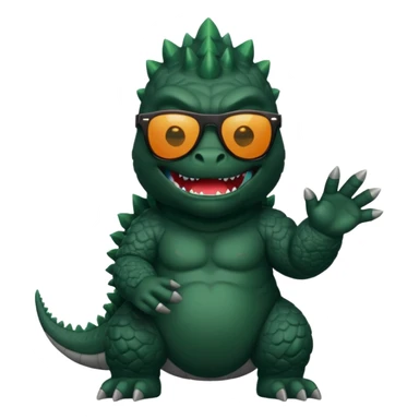 Godzilla wearing sunglasses sticker