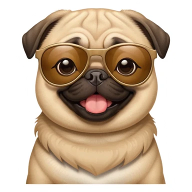 Pug wearing sunglasses sticker