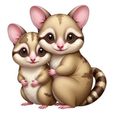 Make two sugar gliders. One mom and a baby one. Make them very cute and chubby and fat. They are white!  sticker