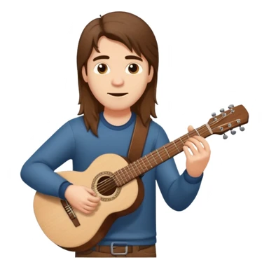 Guy with long hair guitarist sticker