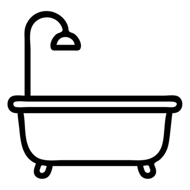 bathtub simple icon minimal lines clear silhouette sticker