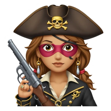 Lady Pirate With Gun sticker