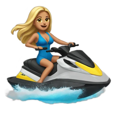 twin bitches hopping off a jetski sticker