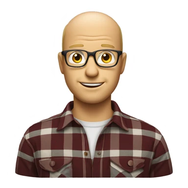 blond balding man with glasses, wearing a flannel shirt sticker