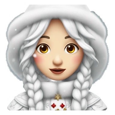  White Snow Maiden with red  kostium  sticker