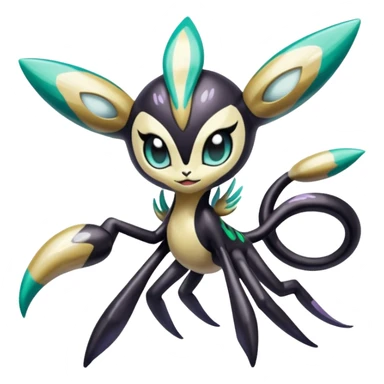 Colorful Shiny Edgy Cool Badass Painted Splashed Exotic Meloetta-Palkia-Venom-Fakémon-creature-hybrid sticker