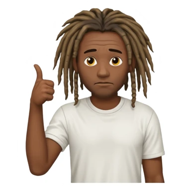 Thumbs down black skinned guys with dreads with his thumbs pointing down sticker