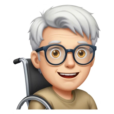 Crazy guy in a wheelchair with glasses sticker