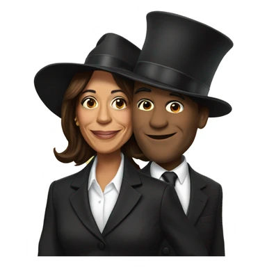 kamala harris with a tophat sticker