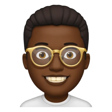 Black man with gold teeth and black glasses sticker
