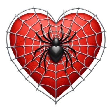 heart with a spiderweb sticker
