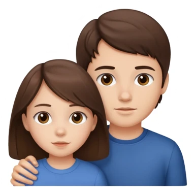 Little sister and brother (brunette) sticker
